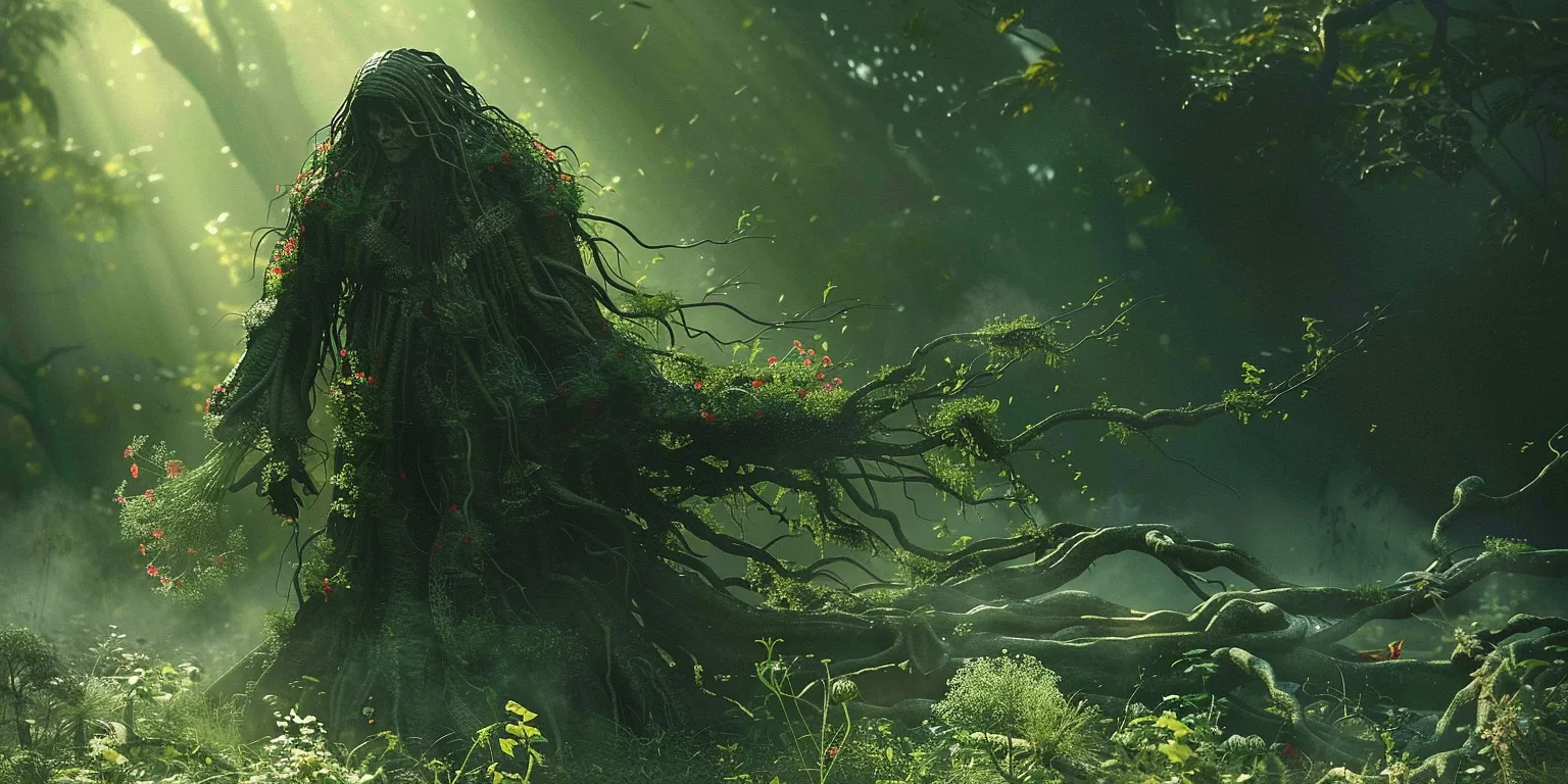 Atmospheric image depicting a practitioner of the Natuur