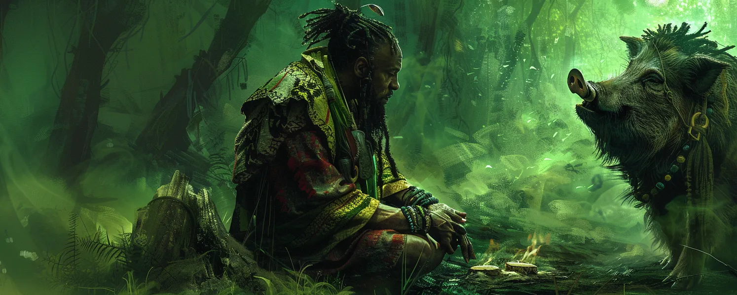Sfeerbeeld van een beoefenaar van Shaman