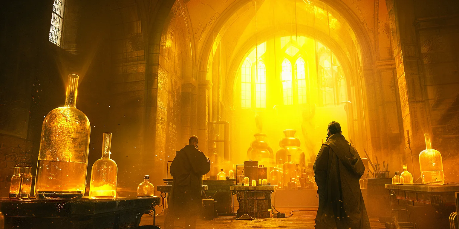 Atmospheric image depicting a practitioner of the Alchemist
